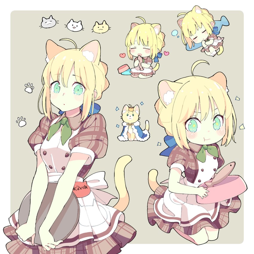 artoria pendragon and saber (fate and 3 more) drawn by 87banana