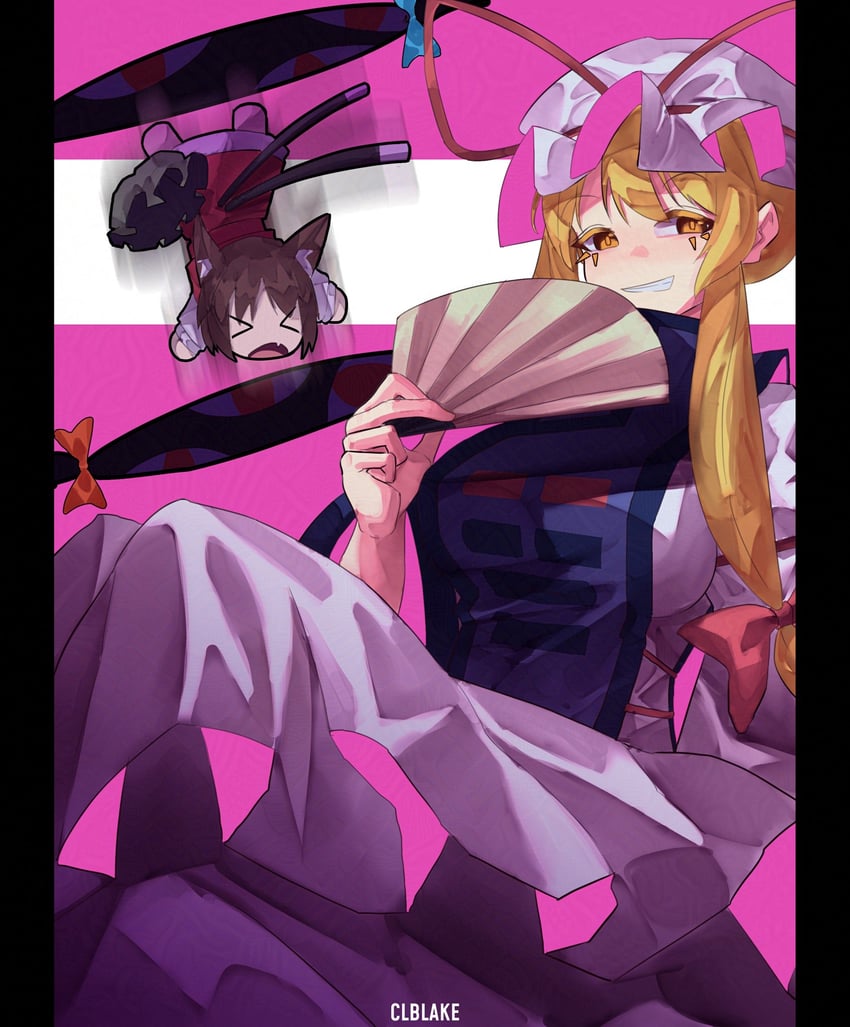yakumo yukari and chen (touhou and 1 more) drawn by corporalblake