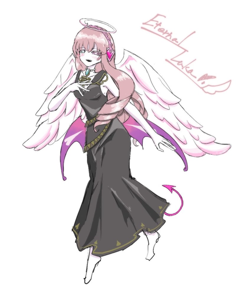 megurine luka and eternal sugar cookie (vocaloid and 2 more) drawn by nika_(kpak3548)