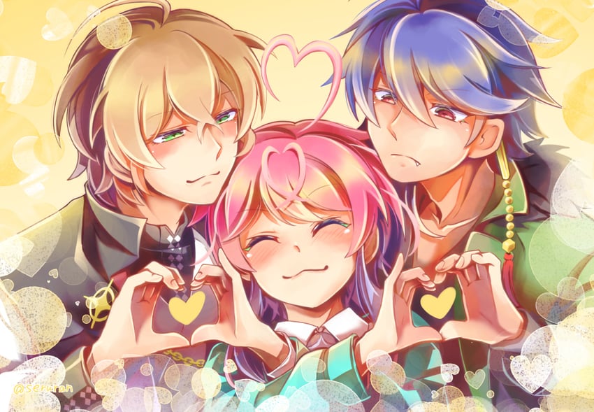amemura ramuda, arisugawa dice, and yumeno gentaro (hypnosis mic) drawn by satsuki_suzuran