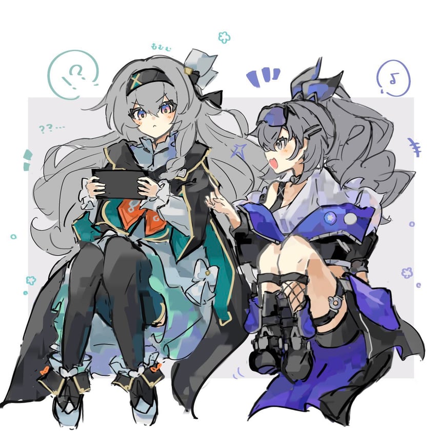 firefly and silver wolf (honkai and 1 more) drawn by akizuwa
