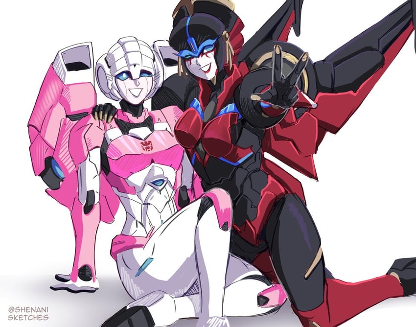 arcee, windblade, flame toys windblade, and flame toys arcee (transformers and 1 more) drawn by shenani
