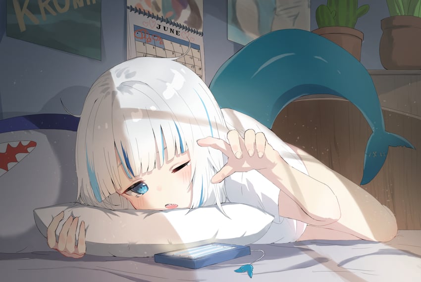gawr gura (hololive and 1 more) drawn by mogu9_9