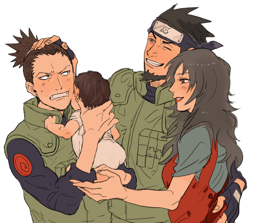 nara shikamaru, sarutobi asuma, yuuhi kurenai, and sarutobi mirai (naruto and 1 more) drawn by mtmting