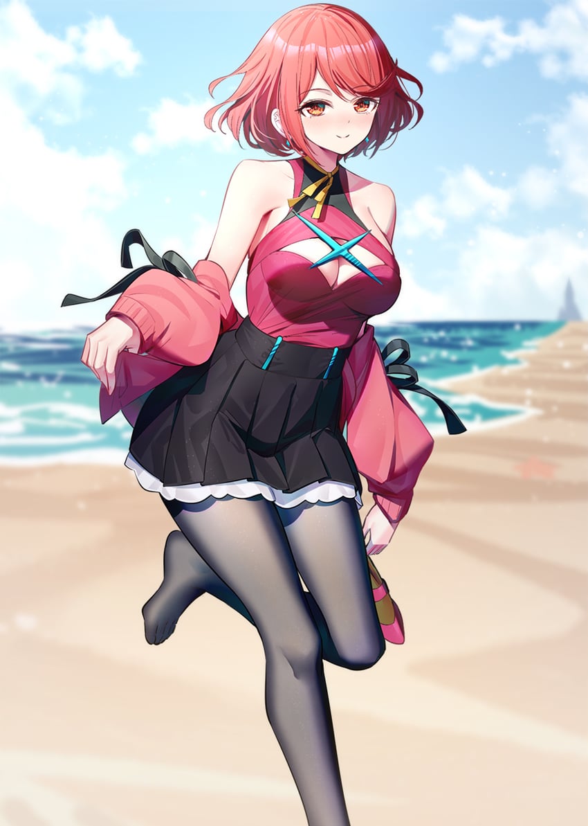 pyra (xenoblade chronicles and 1 more) drawn by ririko_(zhuoyandesailaer)