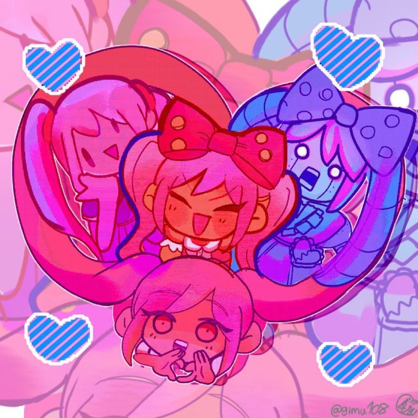 sweetheart, perfectheart, mutantheart, and roboheart (omori) drawn by gimu108