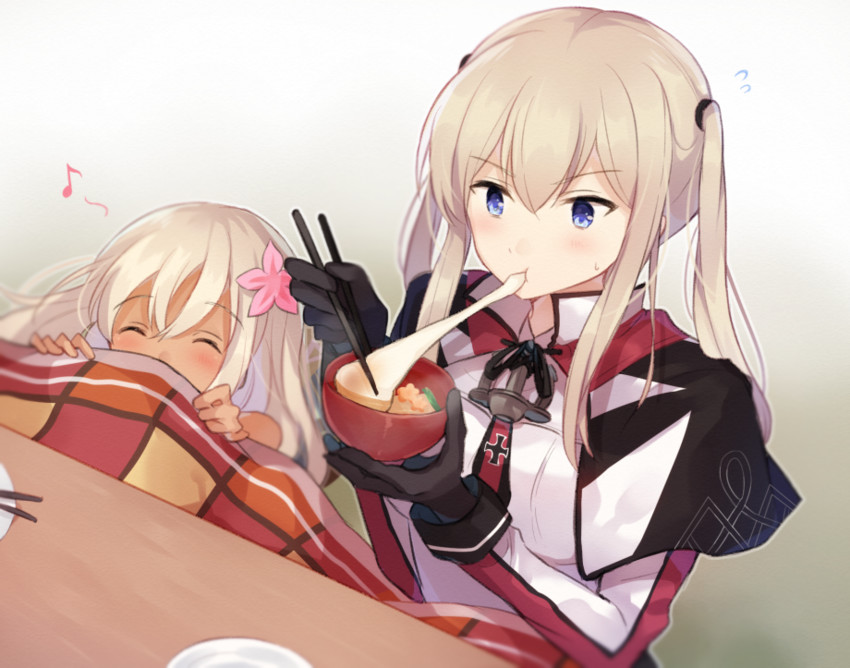 ro-500 and graf zeppelin (kantai collection) drawn by hiiragi_souren