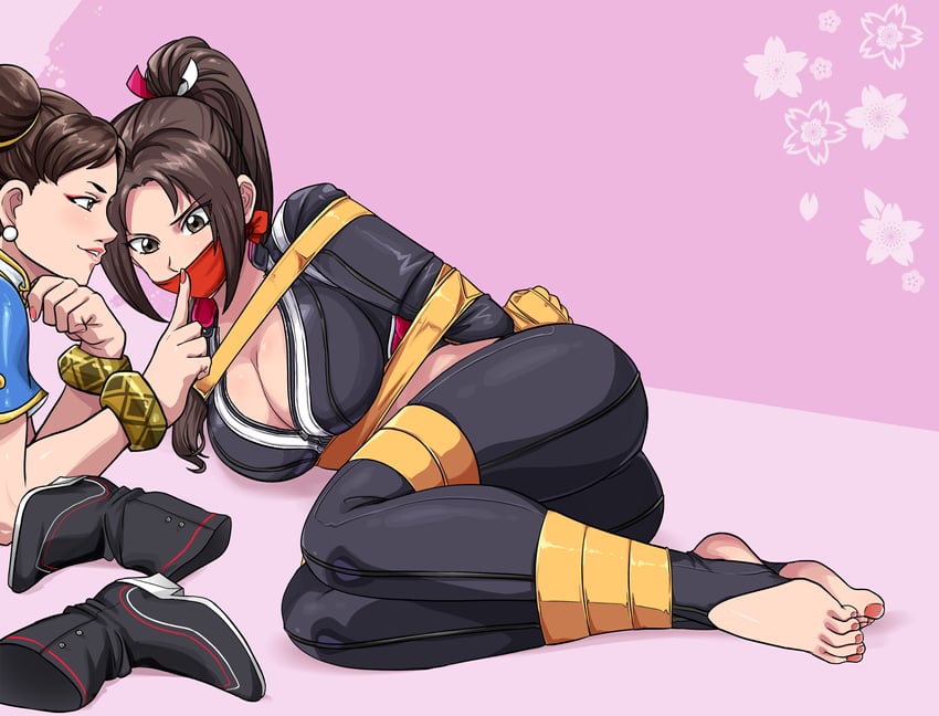 chun-li and shiranui mai (street fighter and 3 more) drawn by lost_one_zero