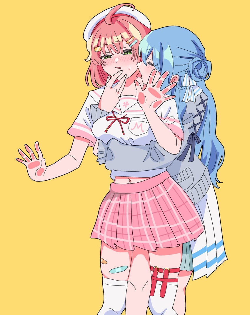 hoshimachi suisei and sakura miko (hololive) drawn by yurina_tuku