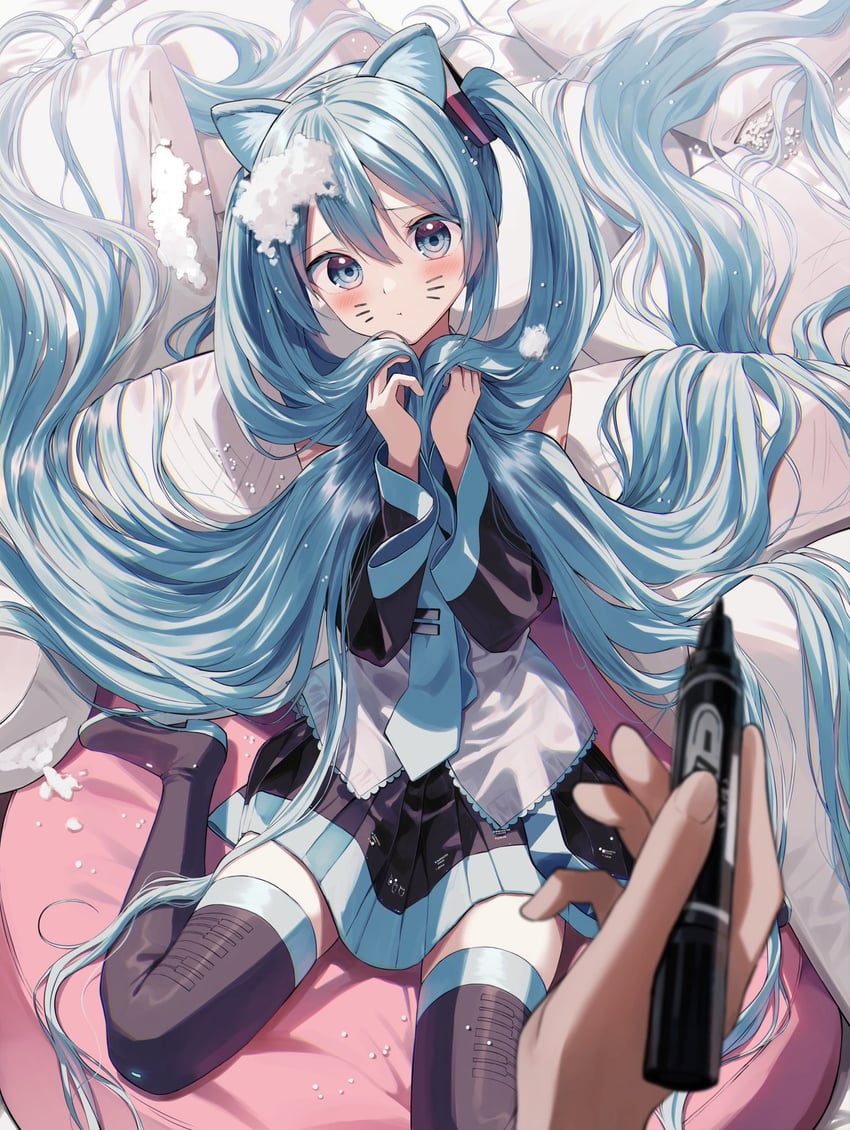 hatsune miku and master (vocaloid) drawn by pentagon_(railgun_ky1206)