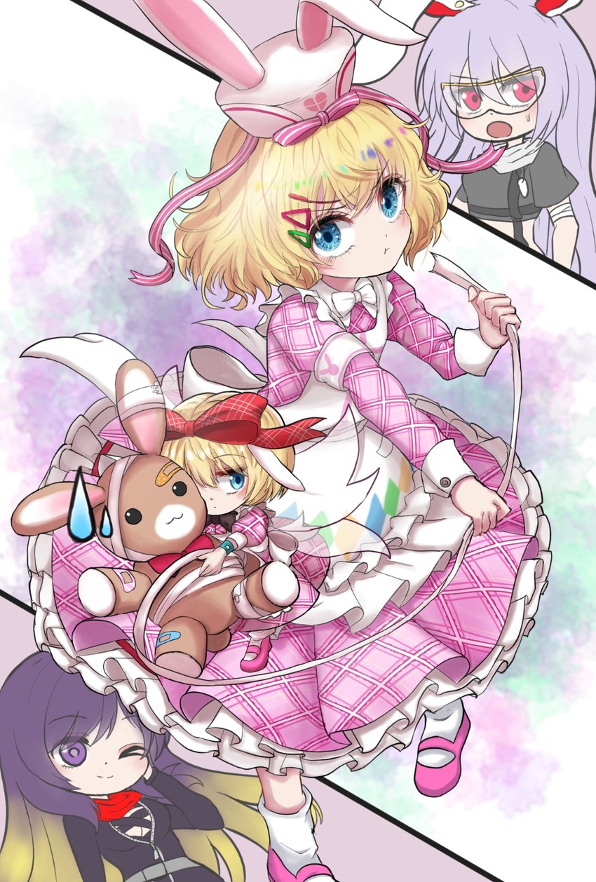 reisen udongein inaba, hijiri byakuren, medicine melancholy, su-san, and turbo byakuren (touhou and 2 more) drawn by kayon_(touzoku)