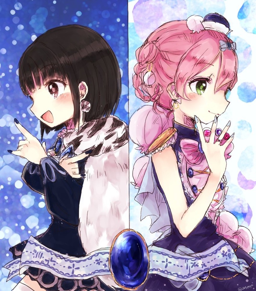 lapis lazuline and bluebell candy (mahou shoujo ikusei keikaku) drawn by iipoyo_(364poyo)