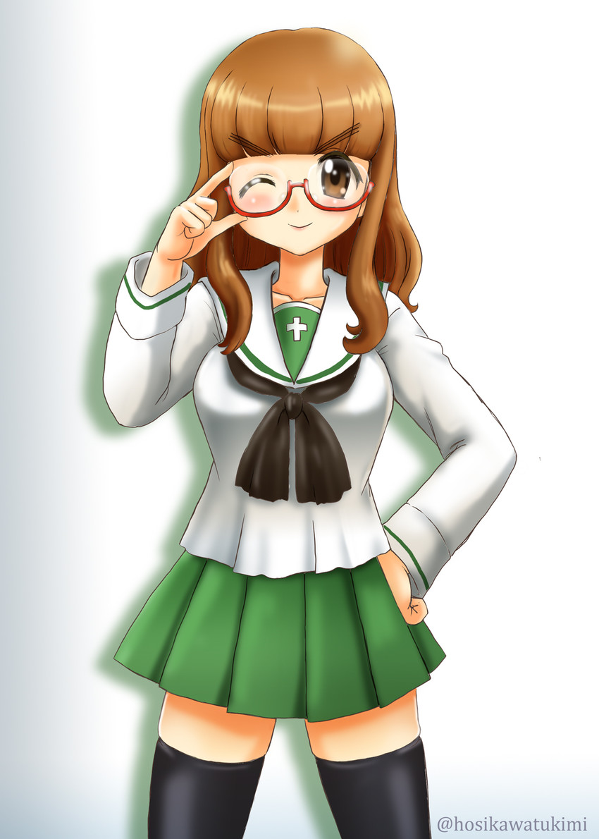 takebe saori (girls und panzer) drawn by hoshikawa_tsukimi
