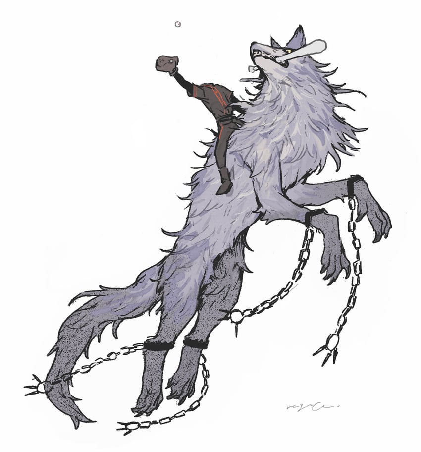 lobo and hessian (fate and 2 more) drawn by nagabe
