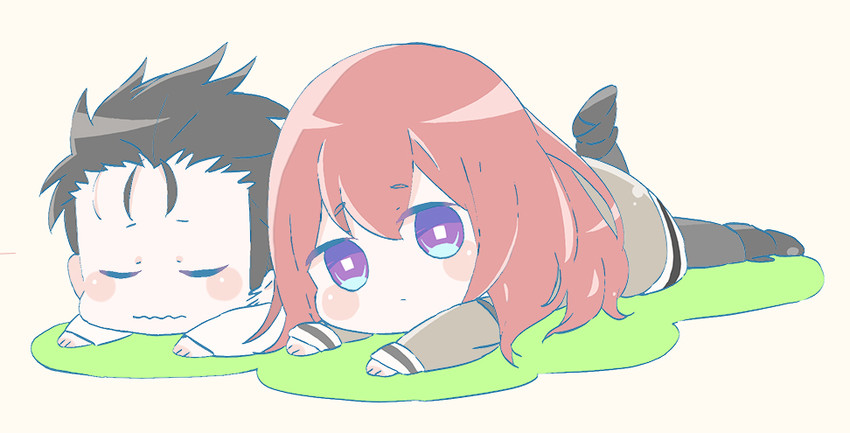 makise kurisu and okabe rintarou (steins;gate) drawn by huwahuwa_youmou