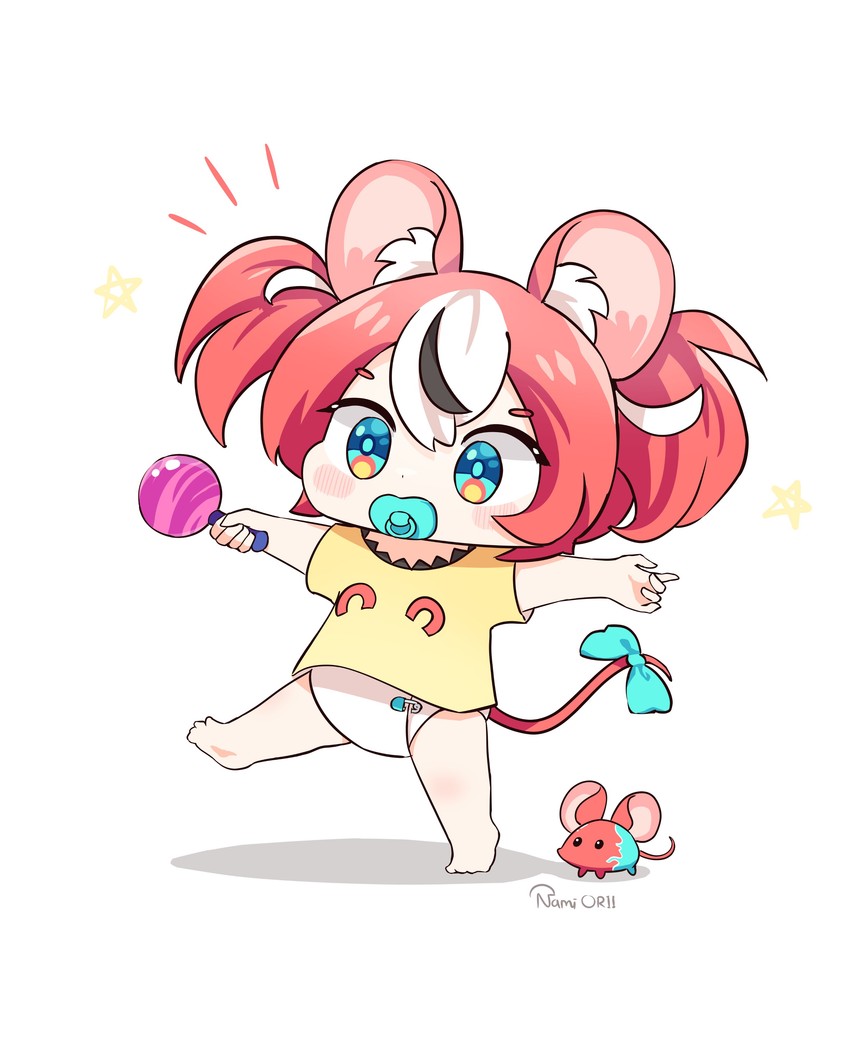 hakos baelz and mr. squeaks (hololive and 1 more) drawn by namiorii