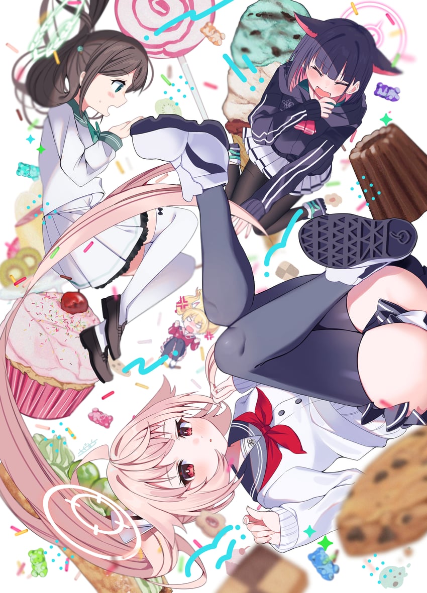 kazusa, natsu, yoshimi, and airi (blue archive) drawn by tsushima_shigure