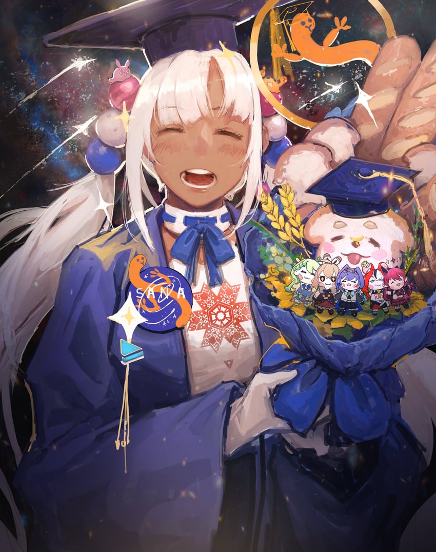 ouro kronii, nanashi mumei, hakos baelz, ceres fauna, irys, and 11 more (hololive and 1 more) drawn by reim3i