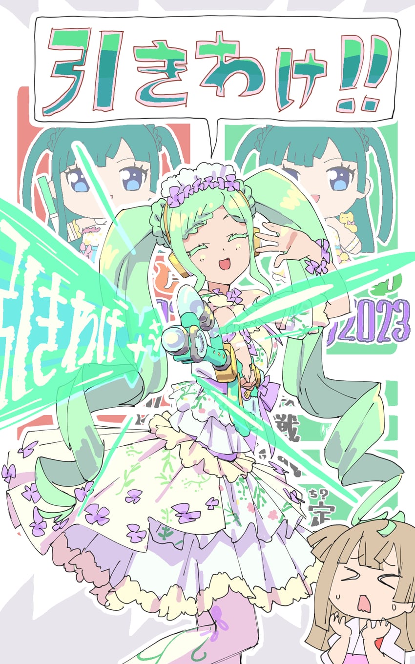 tsukikawa chili and falala a larm (pretty series and 2 more) drawn by masunikuru