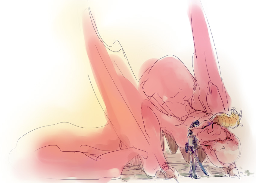 caim and angel (drag-on dragoon and 1 more) drawn by nii