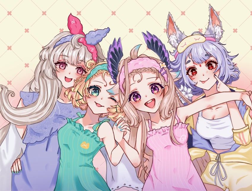 enna alouette, millie parfait, nina kosaka, and reimu endou (nijisanji and 1 more) drawn by shierypop
