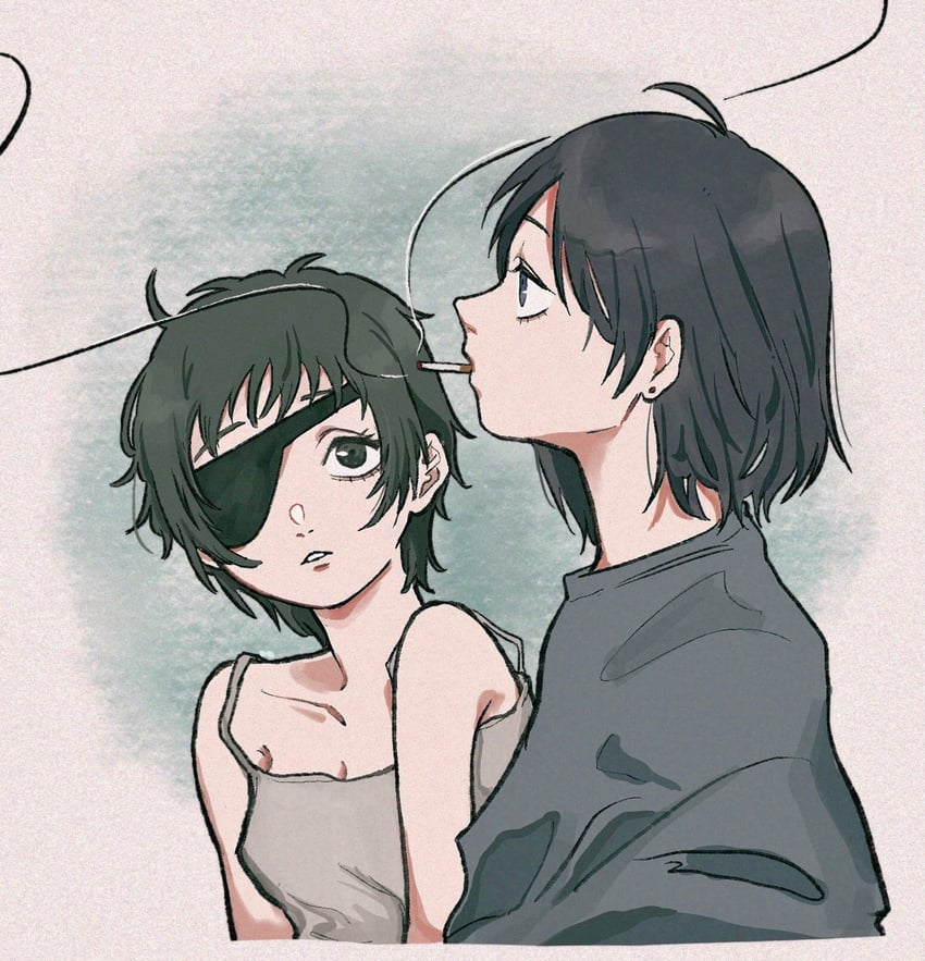 hayakawa aki and himeno (chainsaw man) drawn by turuo_che