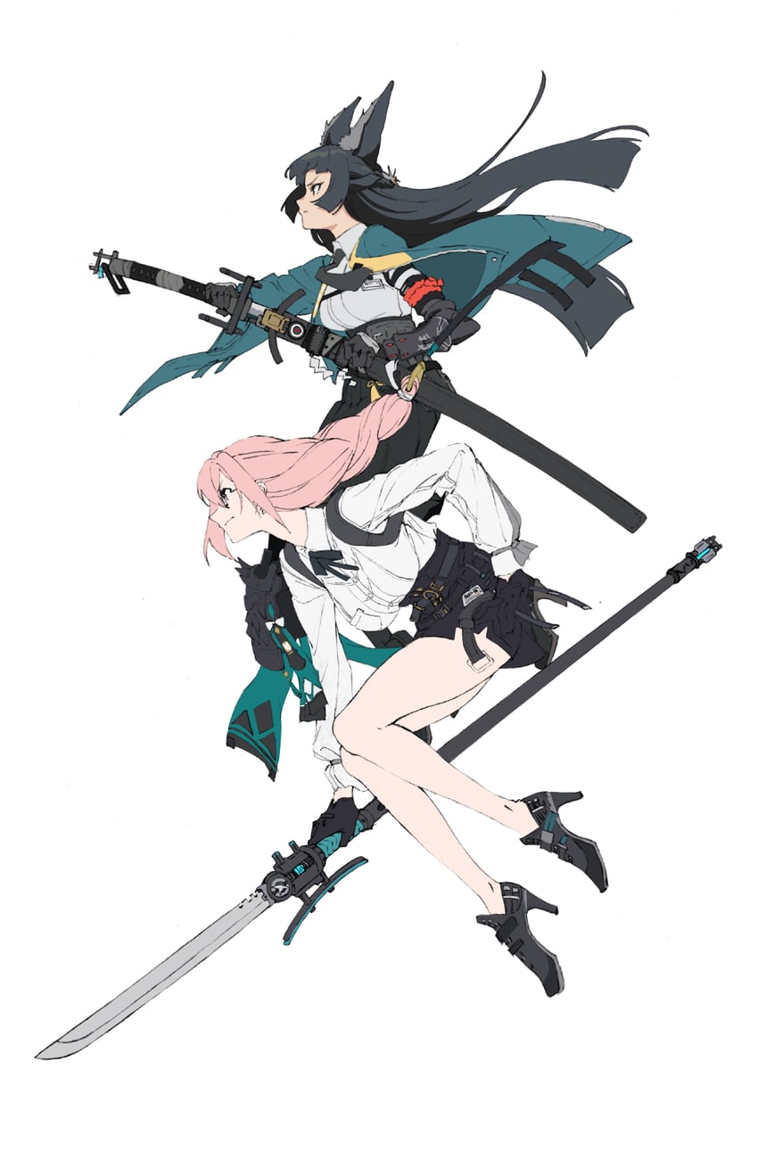 hoshimi miyabi and tsukishiro yanagi (zenless zone zero) drawn by shinashina