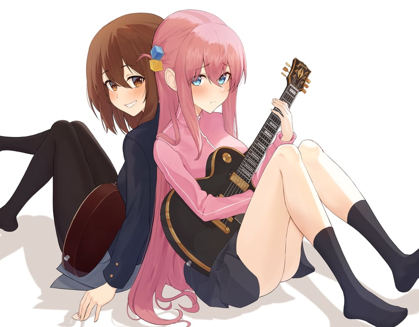 gotoh hitori and hirasawa yui (k-on! and 1 more) drawn by angdo_(kakajo26)