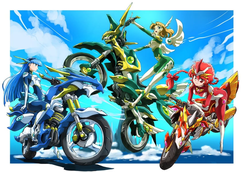 shidou hikaru, ryuuzaki umi, hououji fuu, rayearth, ceres, and 1 more (magic knight rayearth) drawn by taiga_hiroyuki