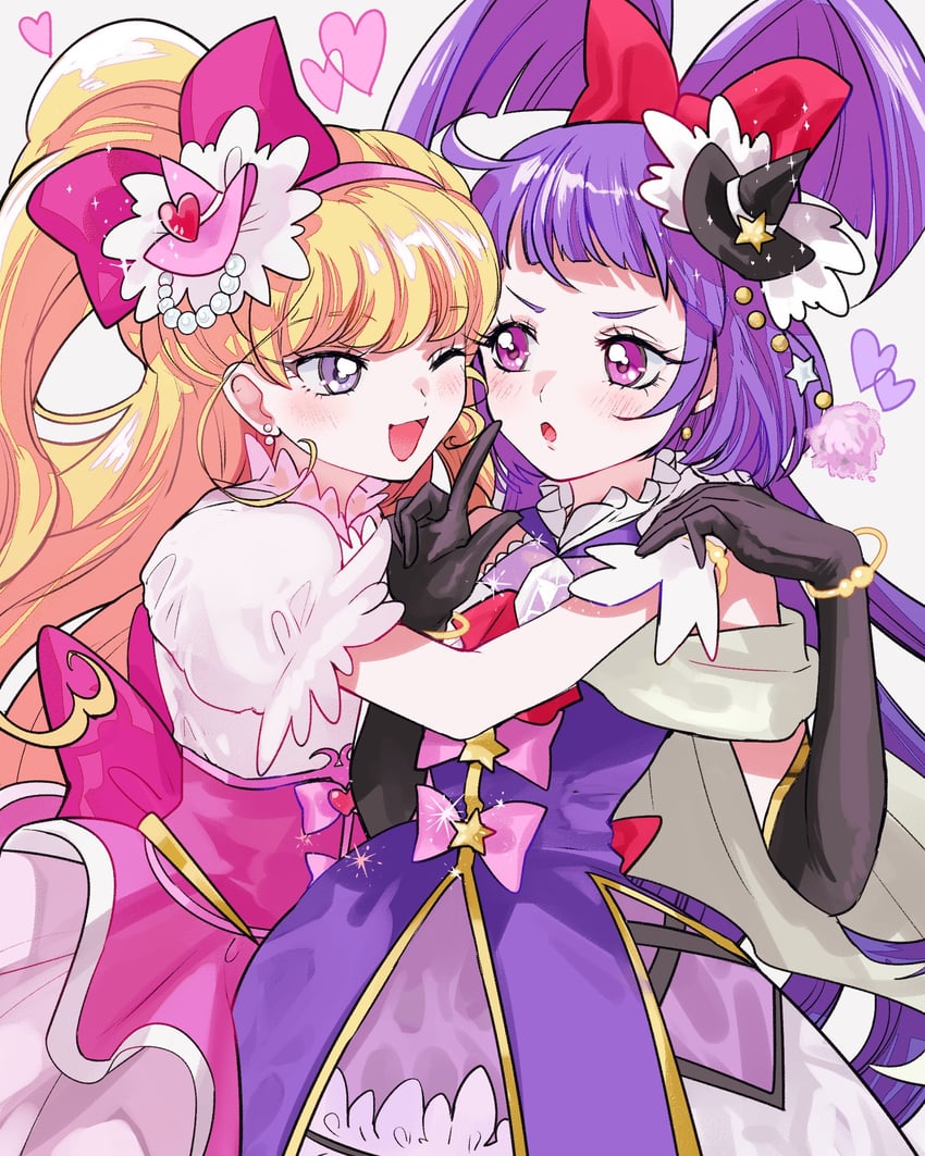asahina mirai, izayoi liko, cure miracle, and cure magical (precure and 2 more) drawn by asako_(itiba)