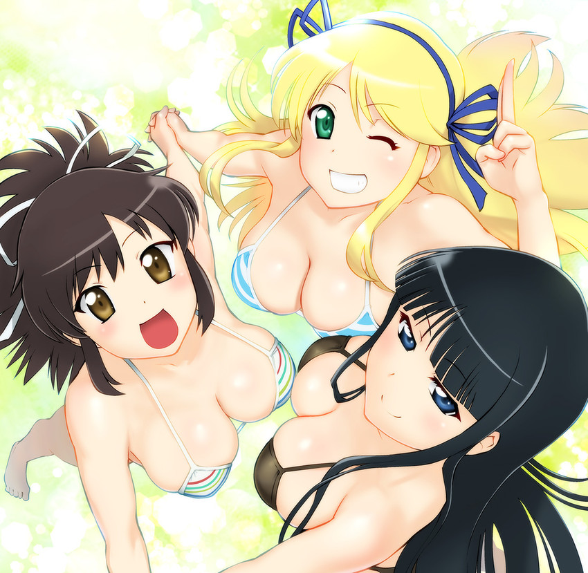 asuka, ikaruga, and katsuragi (senran kagura and 1 more) drawn by ueyama_michirou