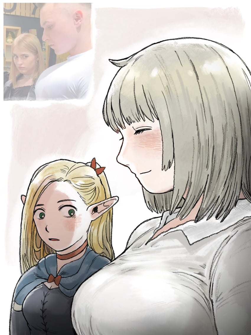marcille donato and falin touden (dungeon meshi) drawn by co1fee