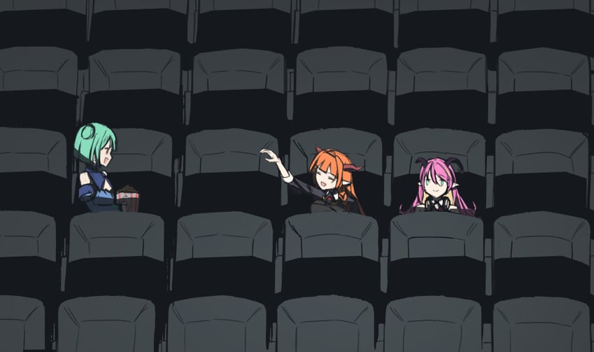 uruha rushia, kiryu coco, and mano aloe (hololive) drawn by ghett0taku