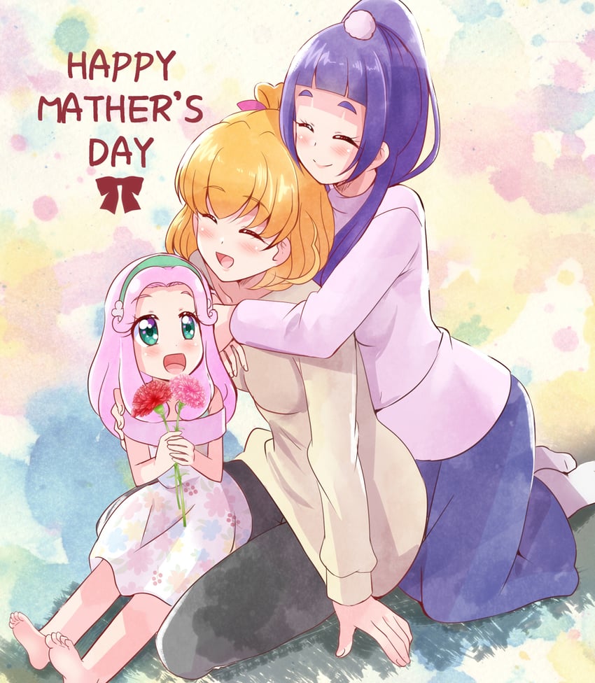 asahina mirai, izayoi liko, and hanami kotoha (precure and 1 more) drawn by mitumi_mira