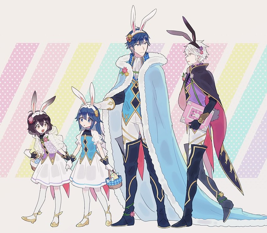 lucina, male robin, chrom, and female morgan (fire emblem and 2 more) drawn by noii