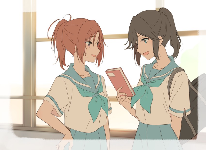 kasaki nozomi and nakagawa natsuki (hibike! euphonium) drawn by musshu_(omu001)