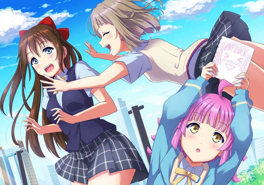 osaka shizuku, tennoji rina, and nakasu kasumi (love live! and 1 more) drawn by qy73