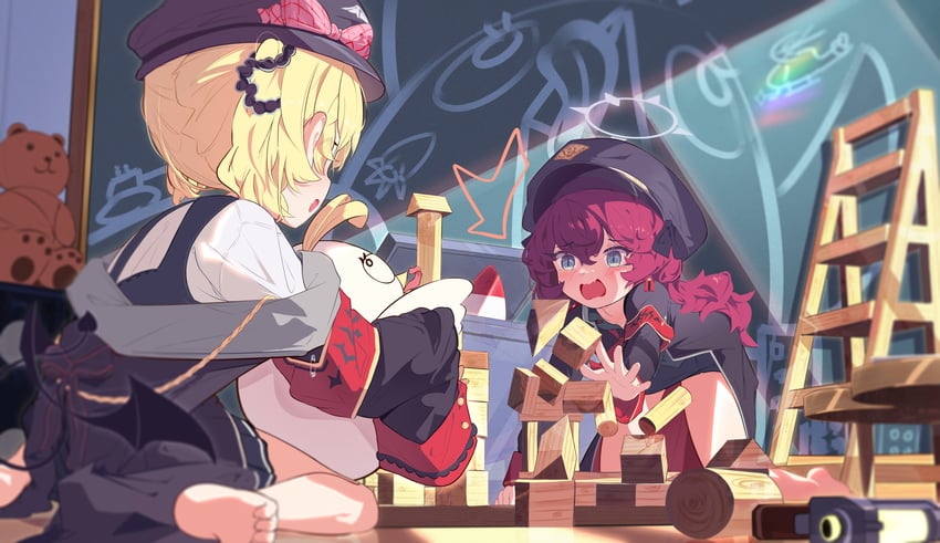 ibuki, iroha, and peroro (blue archive) drawn by bing_nuan_nuan