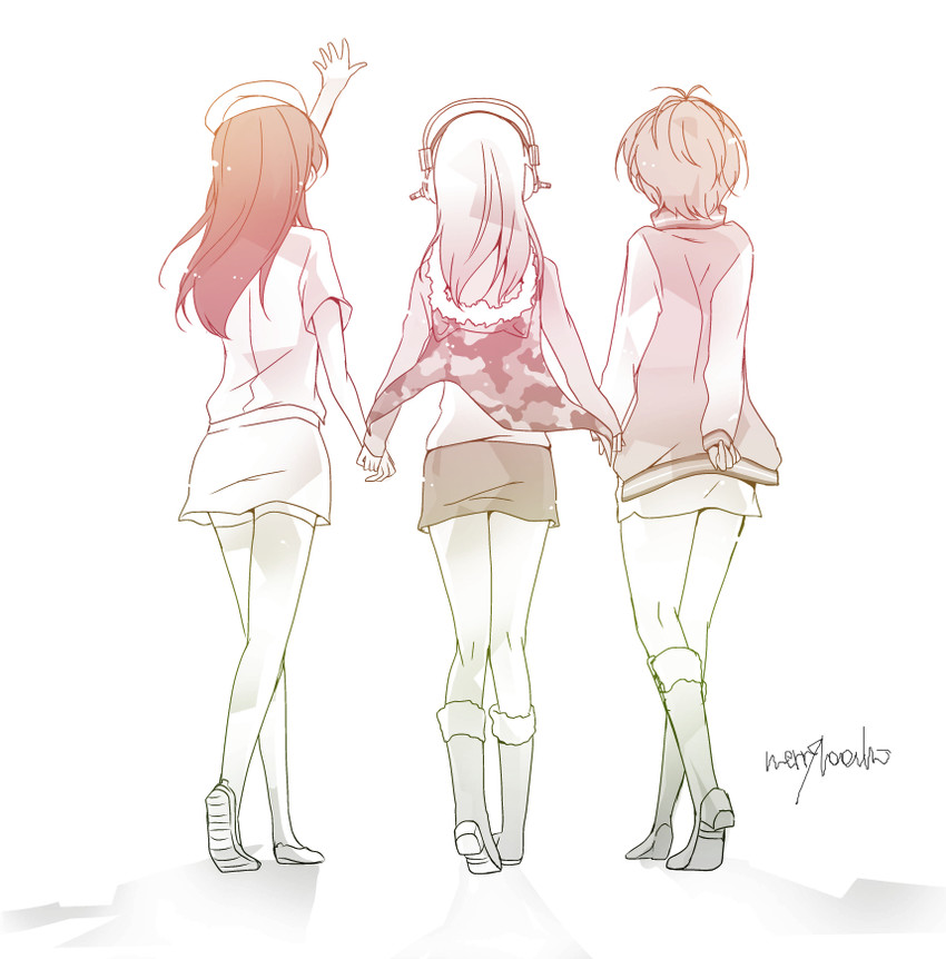 super sonico, watanuki fuuri, and fujimi suzu (nitroplus) drawn by merryhachi