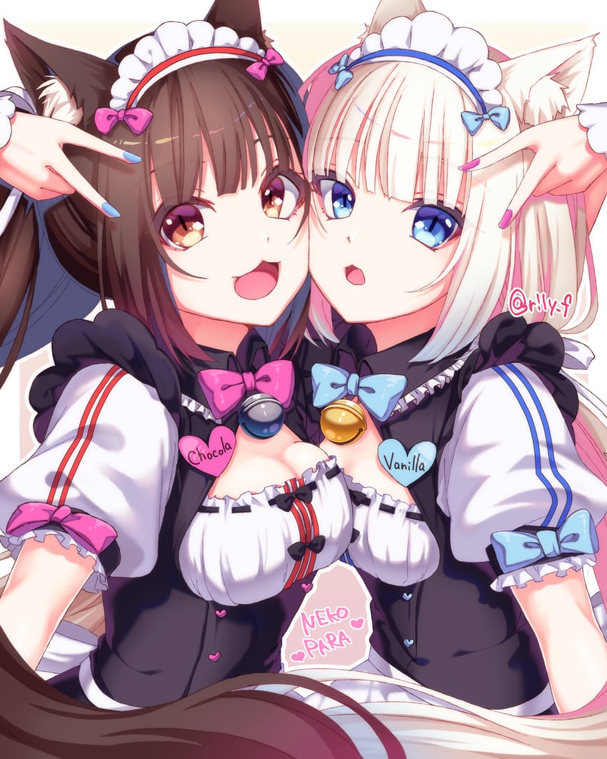 chocola and vanilla (nekopara) drawn by ririi_(ai-my_talikng)