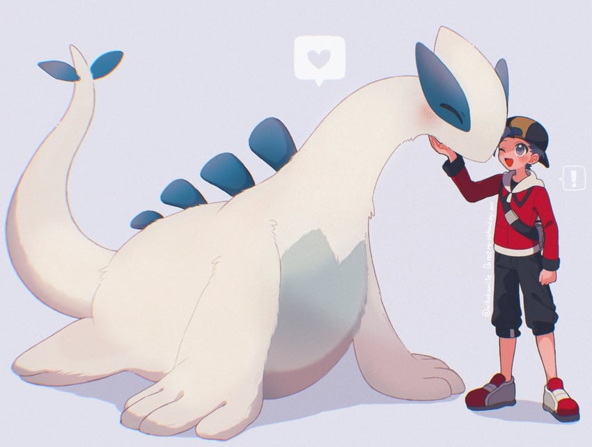 ethan and lugia (pokemon and 1 more) drawn by mikakami1e
