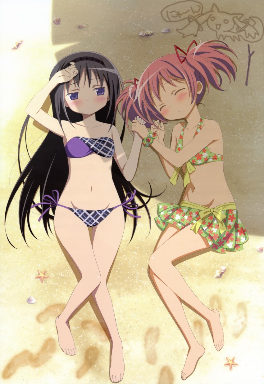 akemi homura, kaname madoka, and kyubey (mahou shoujo madoka magica and 1 more) drawn by nakamura_naoto