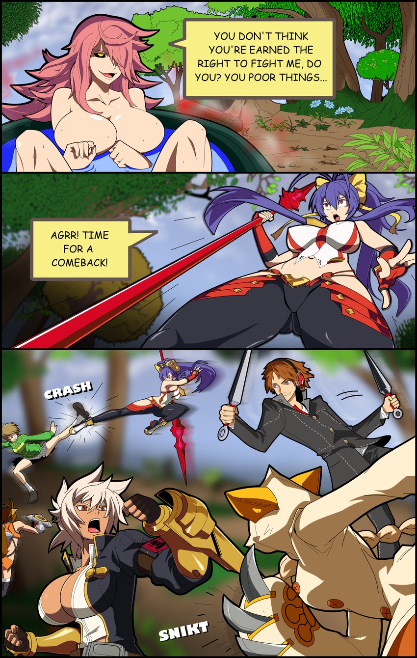 satonaka chie, hanamura yousuke, makoto nanaya, taokaka, mai natsume, and 3 more (persona and 4 more) drawn by manicomio19