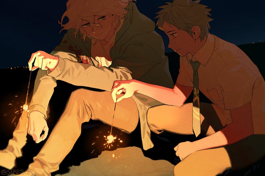 komaeda nagito and hinata hajime (danganronpa and 1 more) drawn by snsstk1
