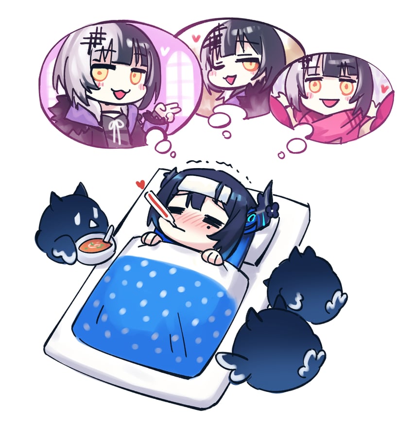 shiori novella, nerissa ravencroft, and jailbird (hololive and 1 more) drawn by adarin