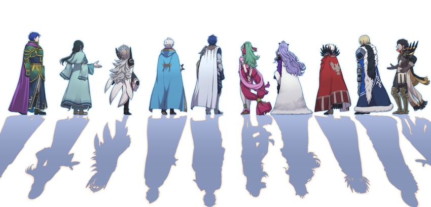 edelgard von hresvelg, dimitri alexandre blaiddyd, claude von riegan, veronica, tiki, and 5 more (fire emblem and 9 more) drawn by zuzu_(ywpd8853)