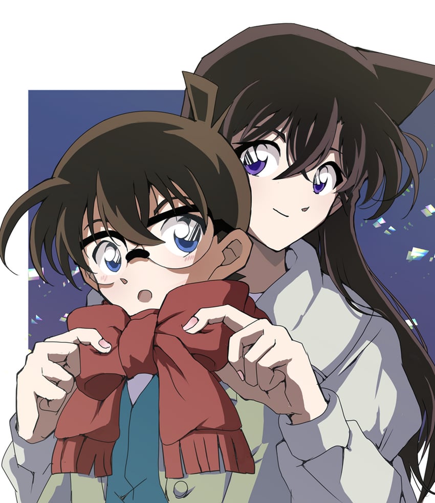 edogawa conan and mouri ran (meitantei conan) drawn by na_cat1111