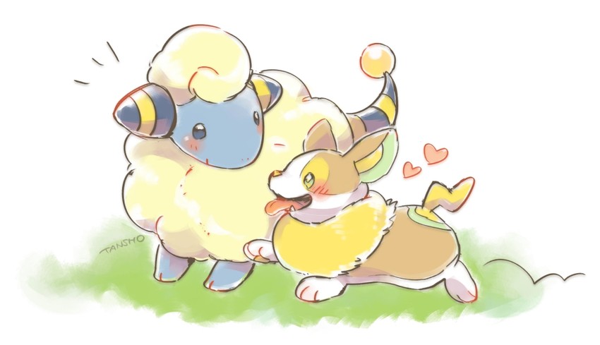 yamper and mareep (pokemon) drawn by tansho