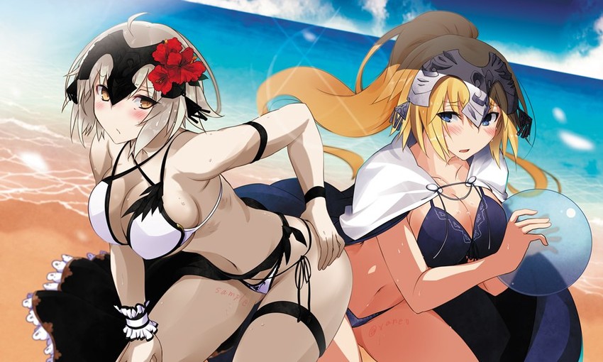 jeanne d'arc alter and jeanne d'arc (fate and 1 more) drawn by vane_(vane0)