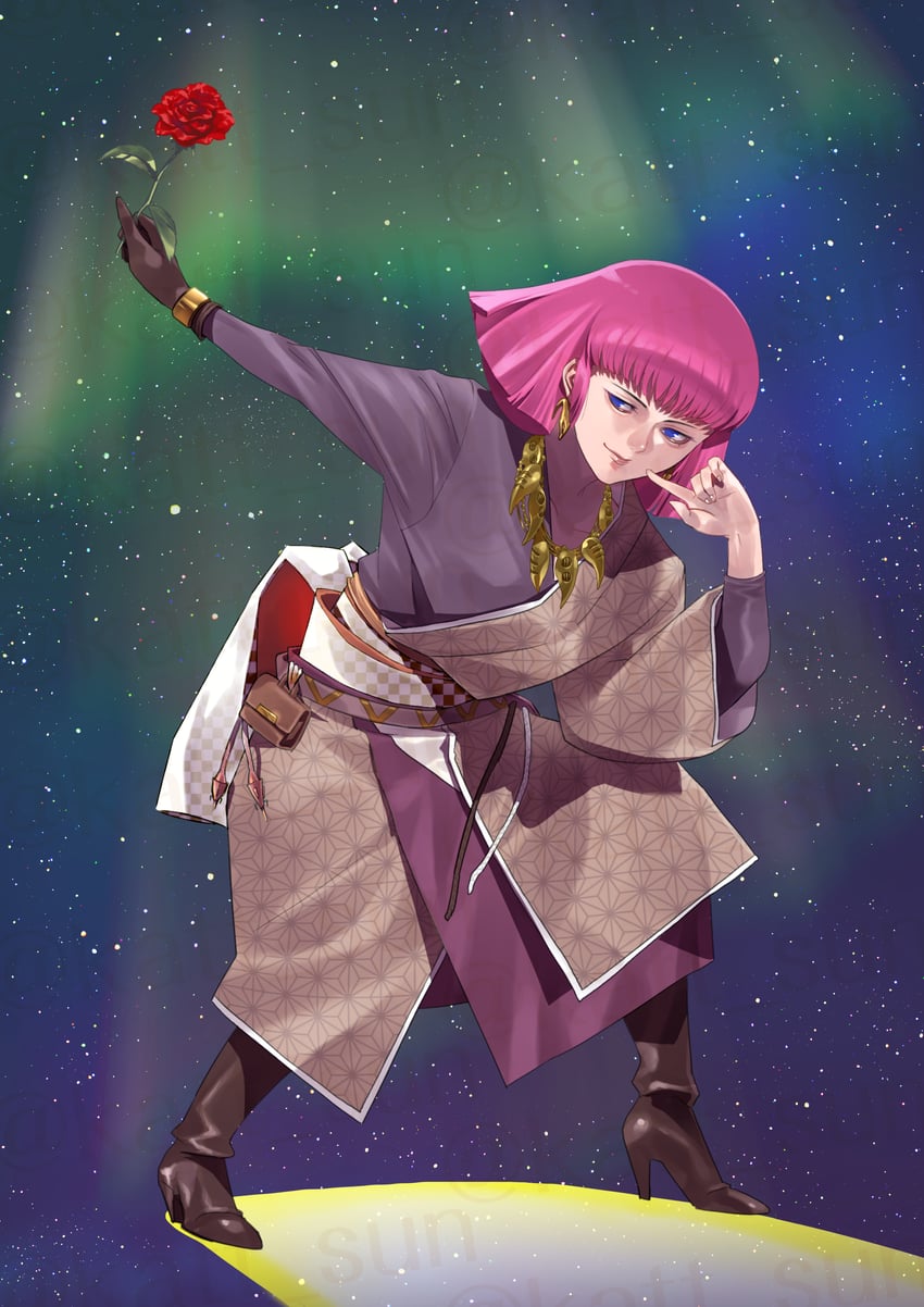haman karn (gundam and 2 more) drawn by katt_sun